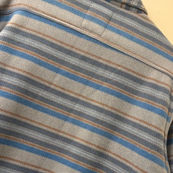 ** Volcom ** men’s Sherpa jacket voyager Striped Blue and Gray - Large Jacket - Picture 8 of 10